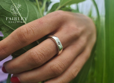 sterling silver signet ring lab created man made diamond ring unisex promise ring engagement wedding ring